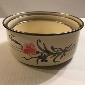 Set Of 3 Lincoware  Enamelware Metal Nesting/Mixing Bowls